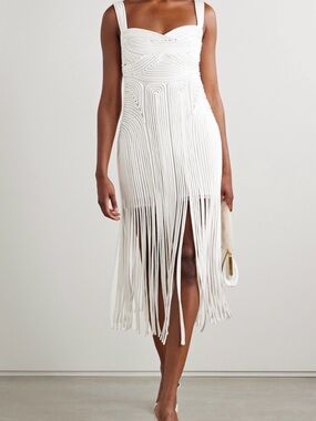 valletta strapless embroidered dress SIMKHAI Women's Valletta Bustier Midi-Dress - White Multi